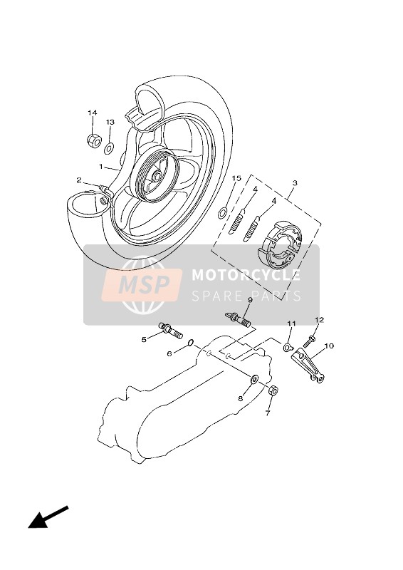 Yamaha YN50 NEOS 2003 Rear Wheel for a 2003 Yamaha YN50 NEOS